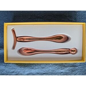 Volition Facial Fitness Kit Face Sculptor & Eye De-Puffer Rose Gold Tone Tools